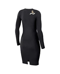 Wear by Erin Andrews Women's Black New Orleans Saints Lace Up Long Sleeve Dress