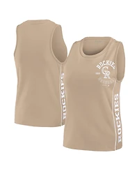 Wear by Erin Andrews Women's Tan Colorado Rockies Tonal Tank Top