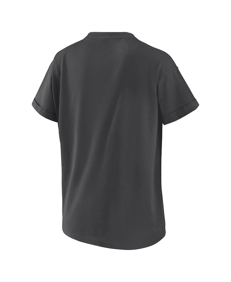 Wear by Erin Andrews Women's Charcoal Minnesota Twins Domestic Box Color Boyfriend T-Shirt