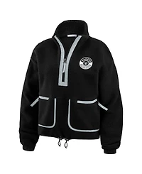Wear by Erin Andrews Women's Black Las Vegas Raiders Polar Fleece Half-Zip Jacket
