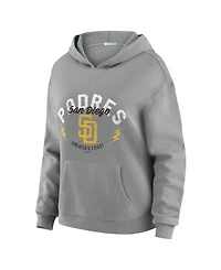 Wear by Erin Andrews Women's 2-Piece Gray San Diego Padres Waffle-Knit Long-Sleeve Hoodie & Lounge Pant Set