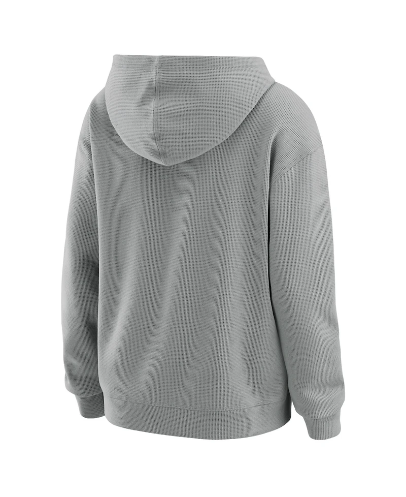 Wear by Erin Andrews Women's 2-Piece Gray Pittsburgh Steelers Plus Waffle-Knit Long Sleeve Hooded Shirt & Pants Lounge Set