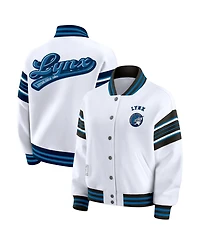 Wear by Erin Andrews Women's White/Black Wnba Full-Snap Fleece Sweatshirt Jacket
