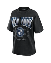 Wear by Erin Andrews Women's Black New York Yankees Oversized Boyfriend T-Shirt