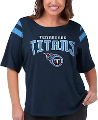 G-iii 4Her by Carl Banks Women's Navy Tennessee Titans Plus Linebacker T-Shirt