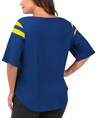 G-iii 4Her by Carl Banks Women's Royal Los Angeles Rams Plus Linebacker T-Shirt