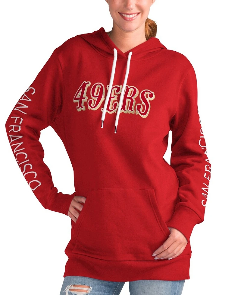 G-iii 4Her by Carl Banks Women's Scarlet San Francisco 49ers Extra Inning Pullover Hoodie