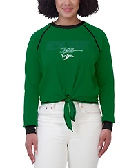 Wear by Erin Andrews Women's Green New York Jets Tie-Front Long Sleeve T-Shirt