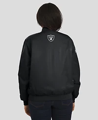 Wear by Erin Andrews Women's Black Las Vegas Raiders Patch Full-Zip Bomber Jacket