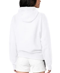 G-iii 4Her by Carl Banks Women's White Kansas City Chiefs Football Logo Fleece Tri-Blend Pullover Hoodie