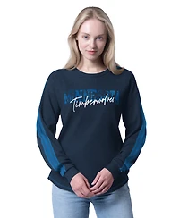 G-iii 4Her by Carl Banks Women's Navy Minnesota Timberwolves Advantage Tri-Blend Long Sleeve T-Shirt