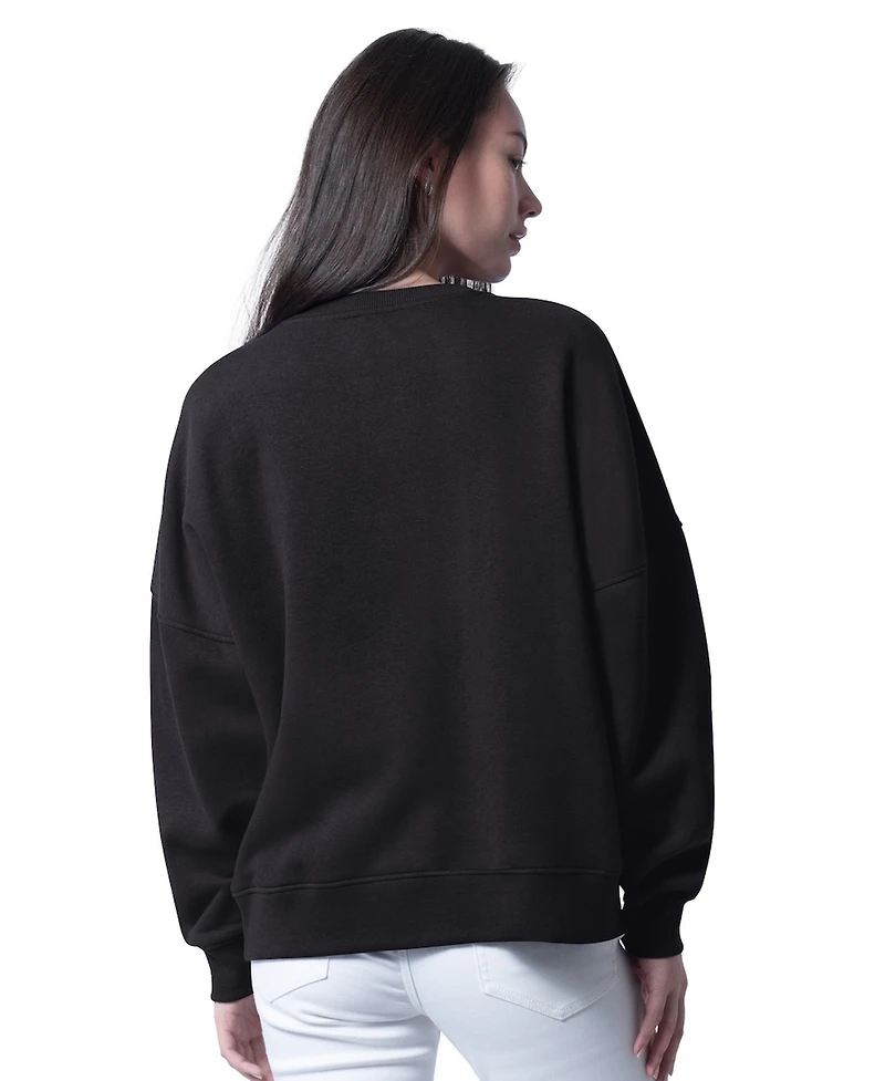 G-iii 4Her by Carl Banks Women's Black Las Vegas Raiders Oversized Feud Sweatshirt