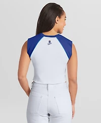 Wear by Erin Andrews Women's White Kansas City Royals Cooperstown Cropped Raglan Tank Top
