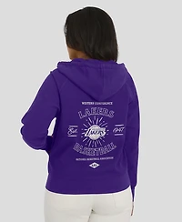 Wear by Erin Andrews Women's Purple Los Angeles Lakers Vintage Full-Zip Raglan Hoodie