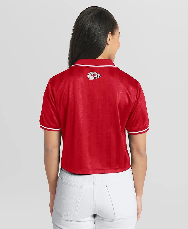Wear by Erin Andrews Women's Red Kansas City Chiefs Cropped Jersey Polo Shirt