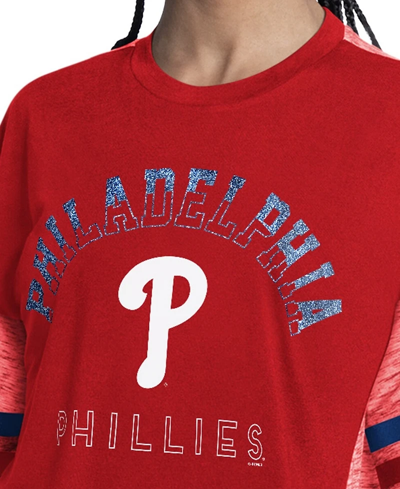 G-iii 4Her by Carl Banks Women's Red Philadelphia Phillies Off-Season Oversized Top