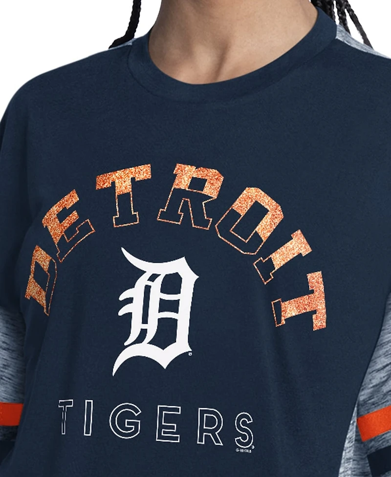 G-iii 4Her by Carl Banks Women's Navy Detroit Tigers Off-Season Oversized Top