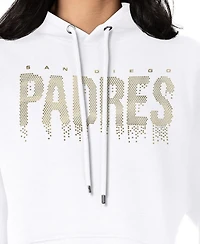 G-iii 4Her by Carl Banks Women's White San Diego Padres Metallic Drop Fleece Hoodie