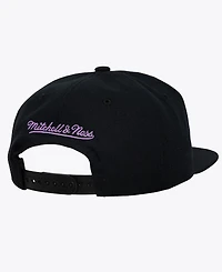 Mitchell & Ness Men's Black Los Angeles Lakers Hardwood Classics Old School Stacked Text Snapback Hat