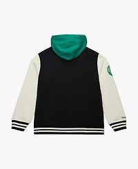 Mitchell & Ness Men's Black Boston Celtics Vintage Logo Courtside Fleece Full-Button Jacket