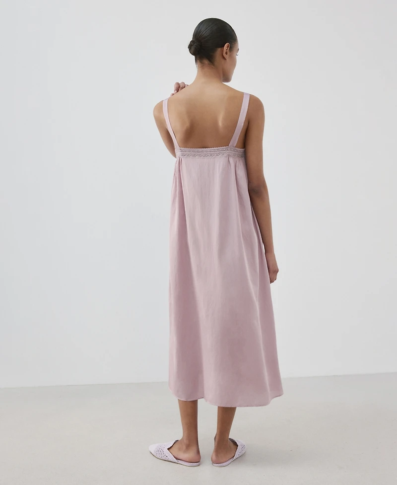 Mango Women's Openwork Details Nightgown