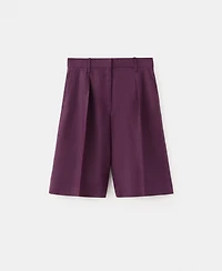 Mango Women's Straight Linen Bermuda Shorts