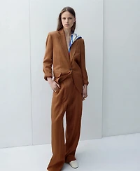 Mango Women's Straight-Fit Suit Blazer