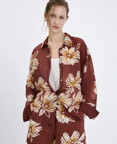 Mango Women's Printed Lyocell Shirt