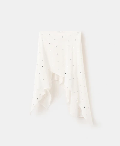 Mango Women's Asymmetrical Sequined Skirt