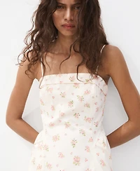 Mango Women's Floral-Print Flared Dress