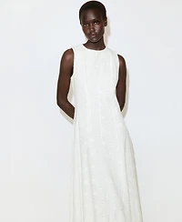 Mango Women's Cutwork Embroidery A-Line Dress