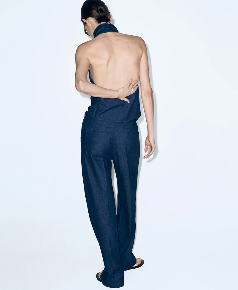 Mango Women's High-Waisted Denim Pants