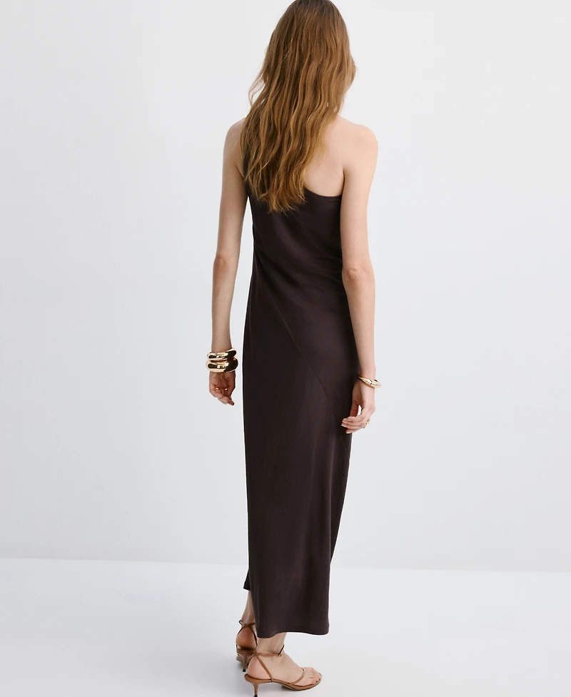 Mango Women's Gathered Strap Asymmetrical Dress