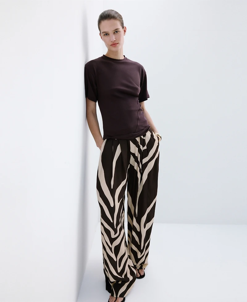 Mango Women's Flowy Printed Pants