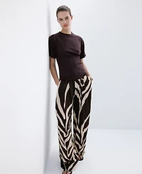 Mango Women's Flowy Printed Pants
