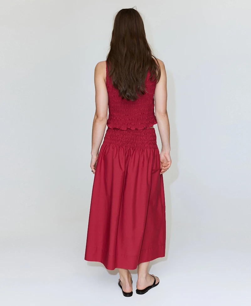 Mango Women's Shirred Waist Lyocell Skirt