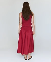 Mango Women's Shirred Waist Lyocell Skirt