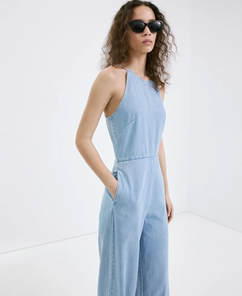 Mango Women's Lyocell Denim Jumpsuit