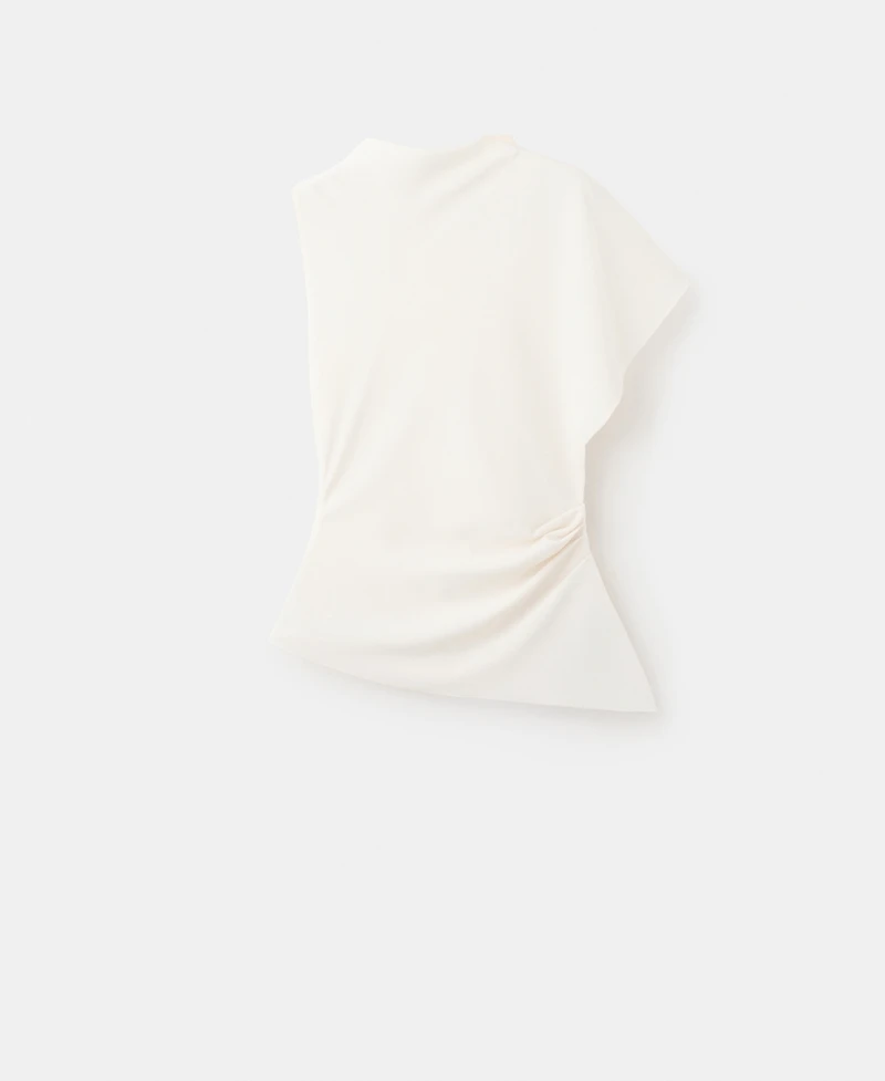 Mango Women's Ruched Detail Asymmetrical Blouse
