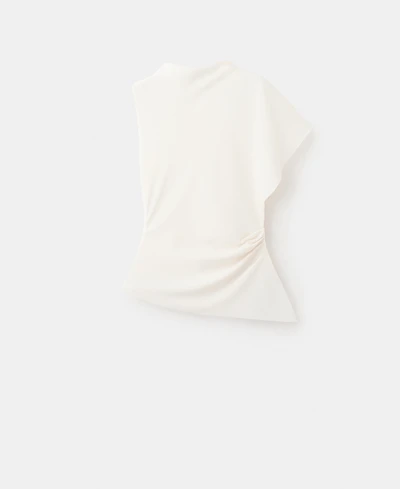 Mango Women's Ruched Detail Asymmetrical Blouse