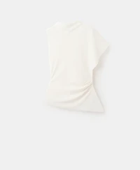 Mango Women's Ruched Detail Asymmetrical Blouse