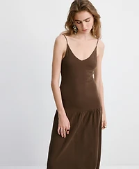 Mango Women's Gathered Detail Knitted Dress