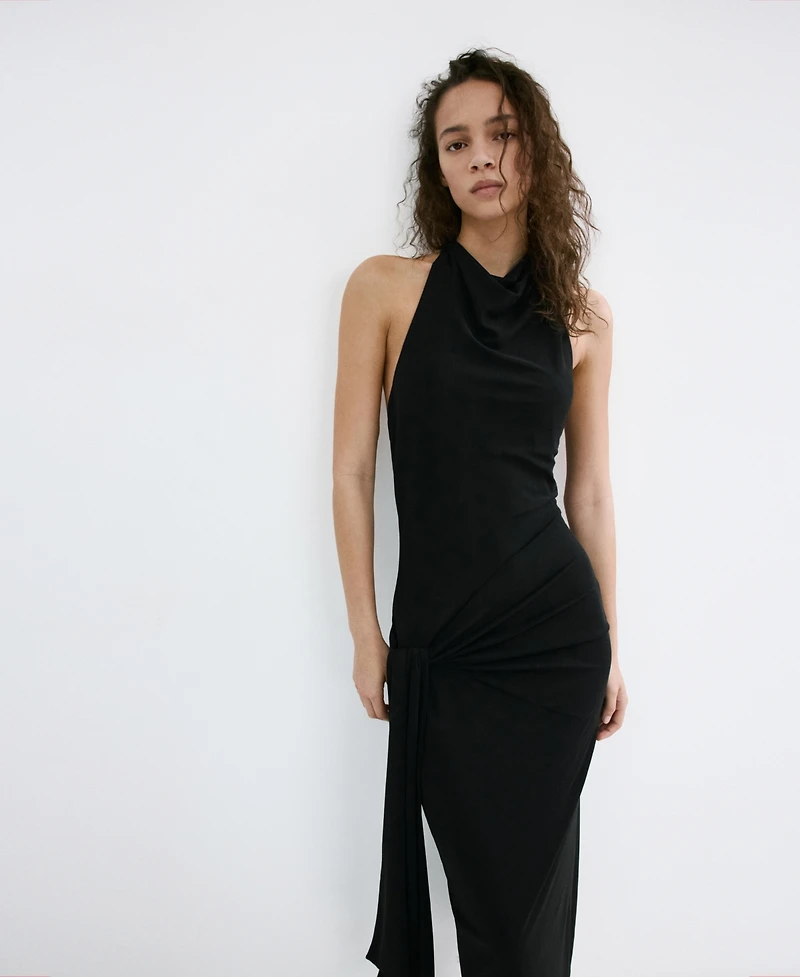 Mango Women's Bow Halter Dress