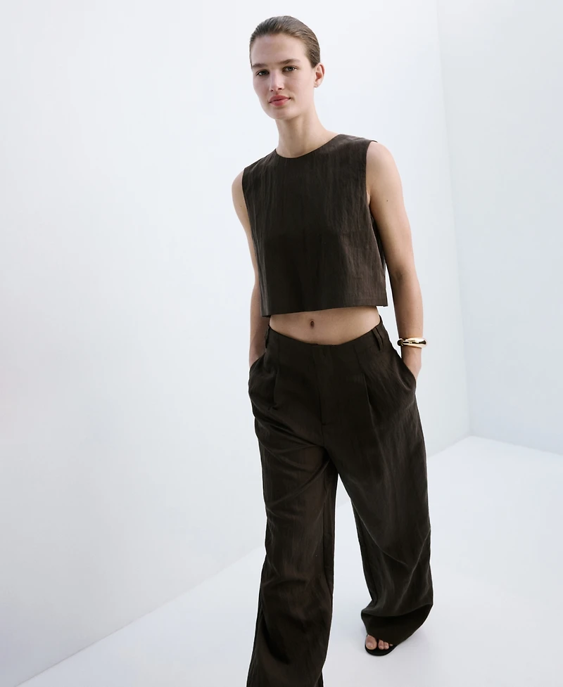 Mango Women's Mid-Rise Lyocell Pants