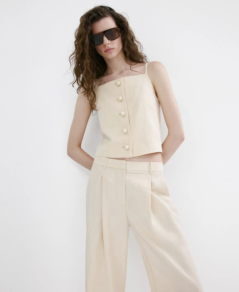 Mango Women's Mid-Rise Lyocell Pants