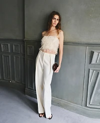 Mango Women's Textured Crop Top