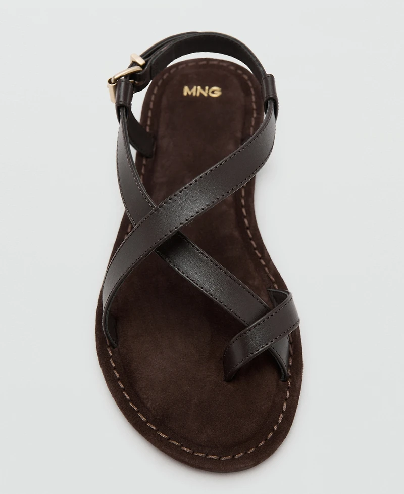 Mango Women's Straps Leather Sandals