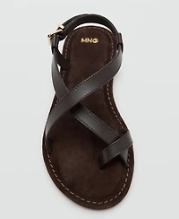 Mango Women's Straps Leather Sandals
