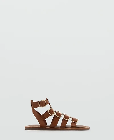 Mango Women's Straps And Buckles Leather Sandals