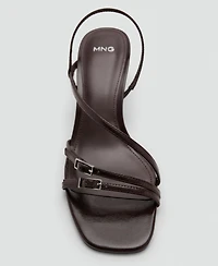 Mango Women's Straps Kitten Heel Sandals
